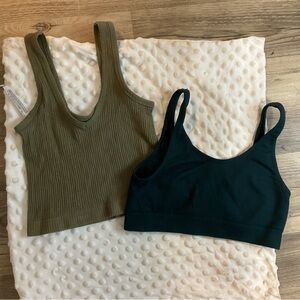 Urban Outfitters Crop Top Sleveless Black and Green Bundle Size S